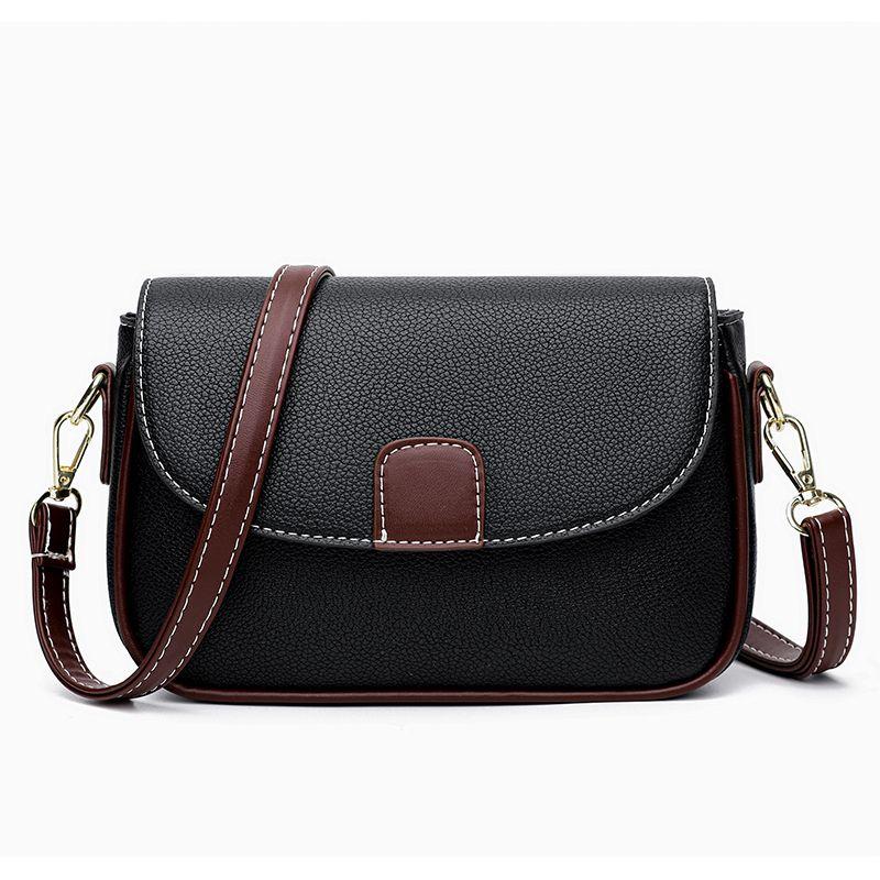 WTEMPO Dameshandtas Honderd Casual Crossbody Tas Mode Dames Schoudertas Botsing Kleur Handtas 21*5.5*15cm zwart