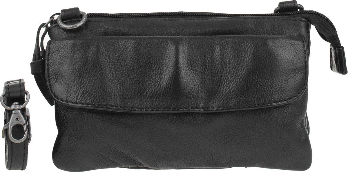 DSTRCT Harrington Road Leren Schoudertas / Crossbodytas / Clutch - Zwart