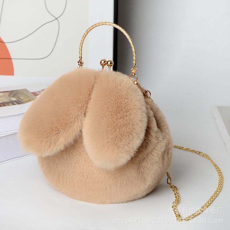 Enjoytime H 2024 Nieuwe Vrouwen Pluche Mini Schoudertas Vrouwelijke Messenger Bags Portemonnees Zachte Schattige Konijnenoren Crossbody Tassen voor Vrouwen Sac A