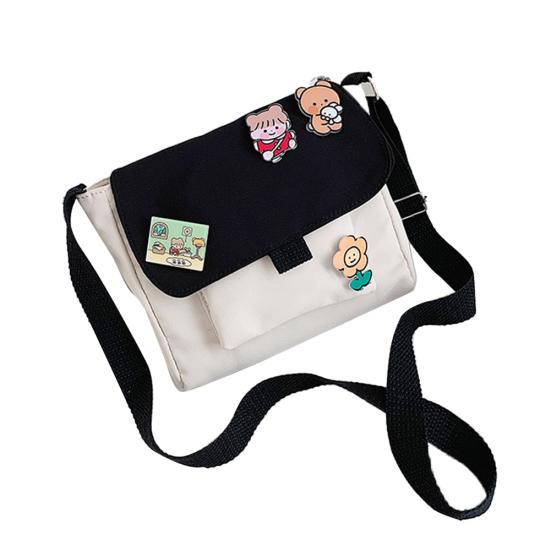 Bag Accessorries Dames Mooie Retro Grote Capaciteit Duurzame Canvas Crossbody Tas Schoudertas zwart