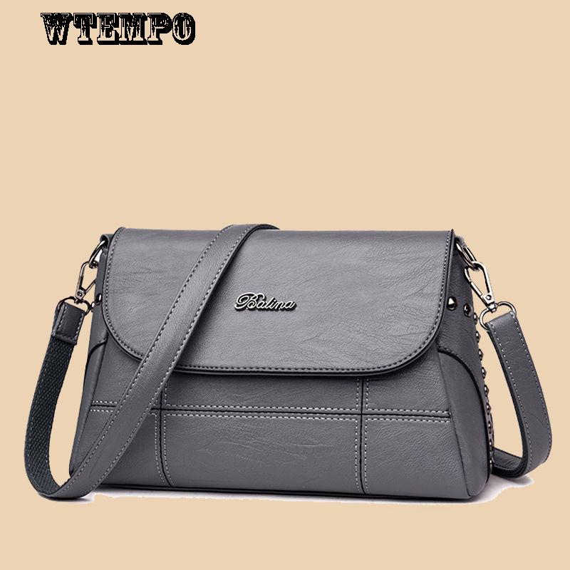WTEMPO Mode Damestas Leertextuur Tas Trend Wild Messenger Bag Ritstas Kleine vierkante tas 27*9*17cm