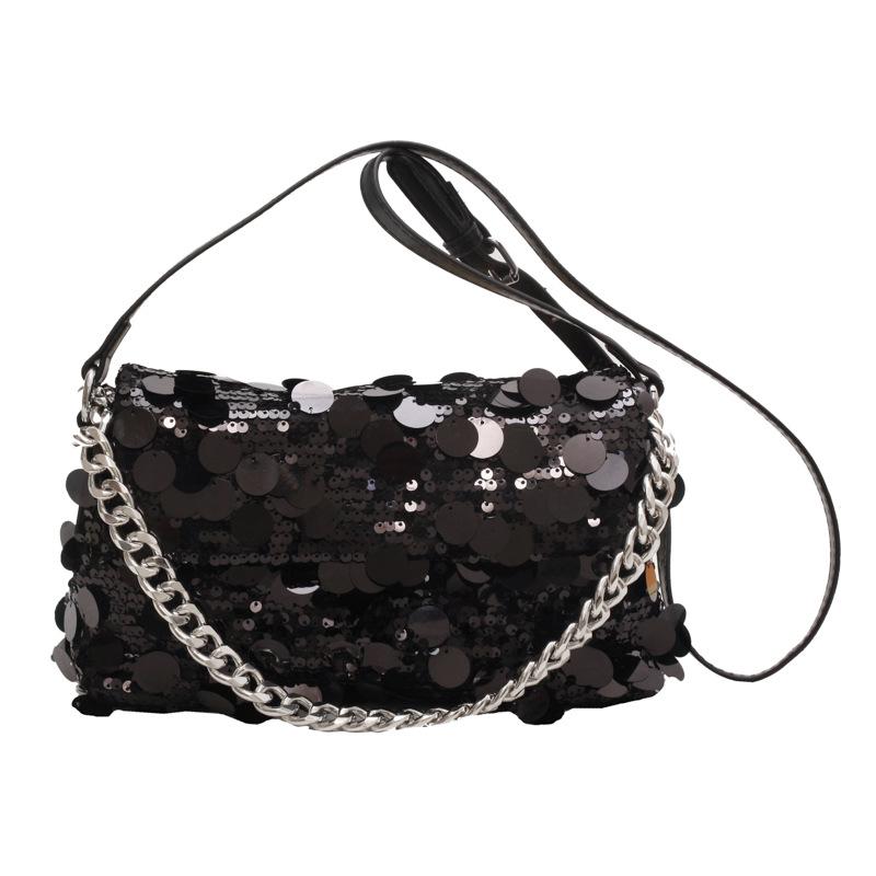 Tringa Crossbodytassen met pailletten Damesmode Imitatie krokodillenleer Schoudertas met pailletten Verstelbare riem, casual retro portemonnee handtas