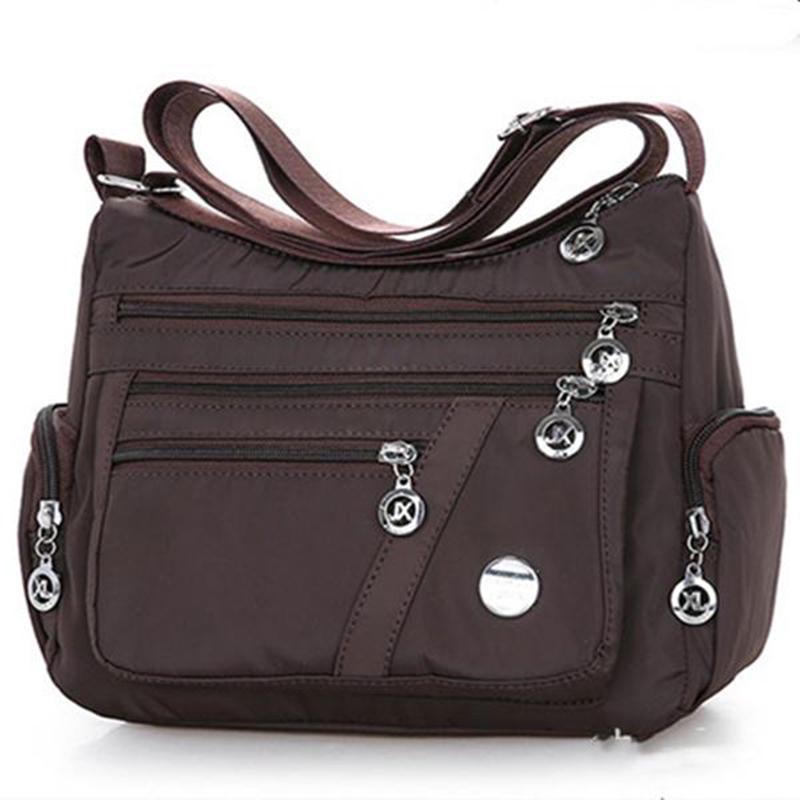 Your favorite bag Vrouwen Waterdichte Tas Nylon Schoudertas Crossbody Tas Casual Handtassen bruin