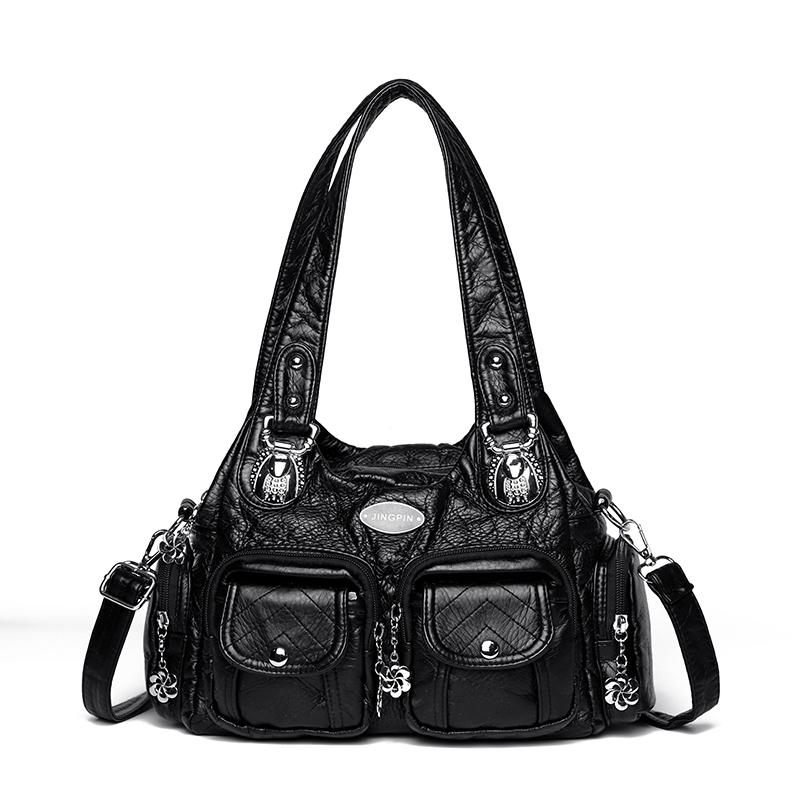 RUWB BAGS 2025 Zomer mode Blauwe Schoudertassen Voor Vrouwen Kleine Shopper Tas Effen Kleur Zacht Leer Crossbody Handtas Dames Reis Draagtas
