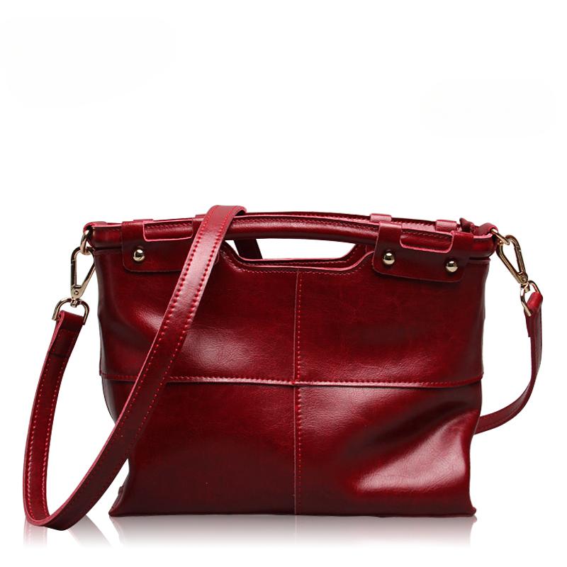 VeraBags Originele damestas van ecologisch rundleer, damestas met klinknagel, schoudertas, retro tas 21cm*11cm*25cm