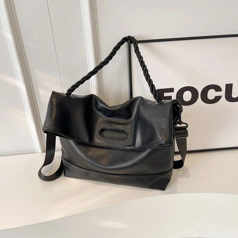 Molly Show Touw Handvat Ontwerp Grote PU Leahter Crossbody Tassen voor Vrouwen 2024 Lente Mode Ontwerper Vrouwelijke Schoudertas Handtassen