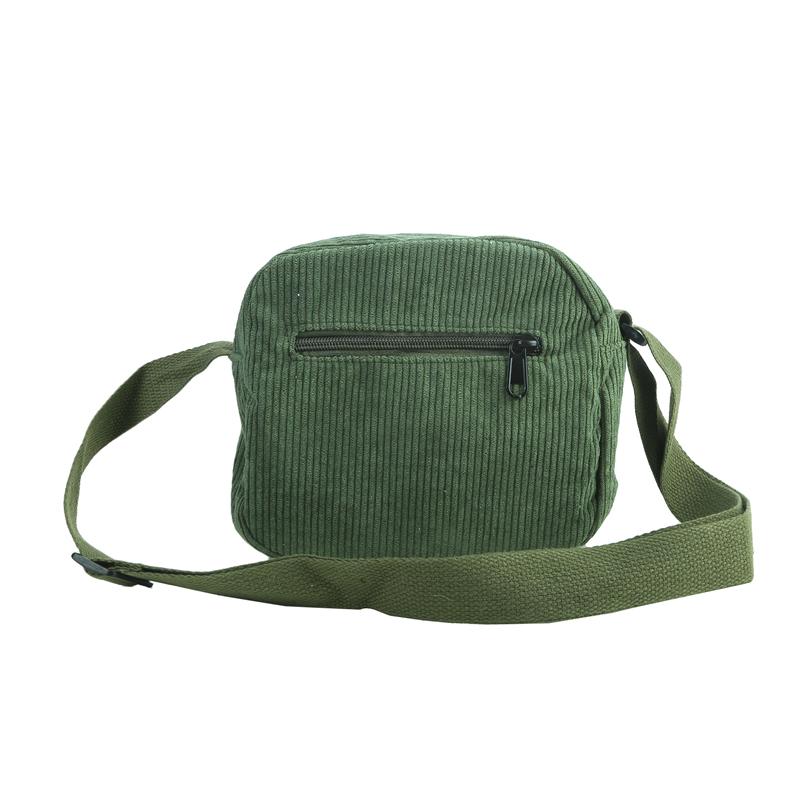 Shinning Star Veelzijdige Crossbody Tas Modieuze Casual Kleine Vierkante Tas Forenzen Schoudertas Corduroy Unisex Trend One Size groen