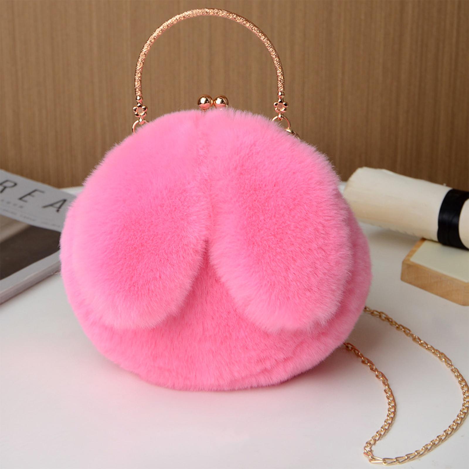 Enjoytime H 2024 Nieuwe Vrouwen Pluche Mini Schoudertas Vrouwelijke Messenger Bags Portemonnees Zachte Schattige Konijnenoren Crossbody Tassen voor Vrouwen Sac A
