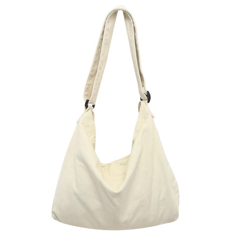 Kuluosidi Student Canvas Messenger Bag Heren Dames Schoudertas Campus Effen Kleur Crossbody Tas wit