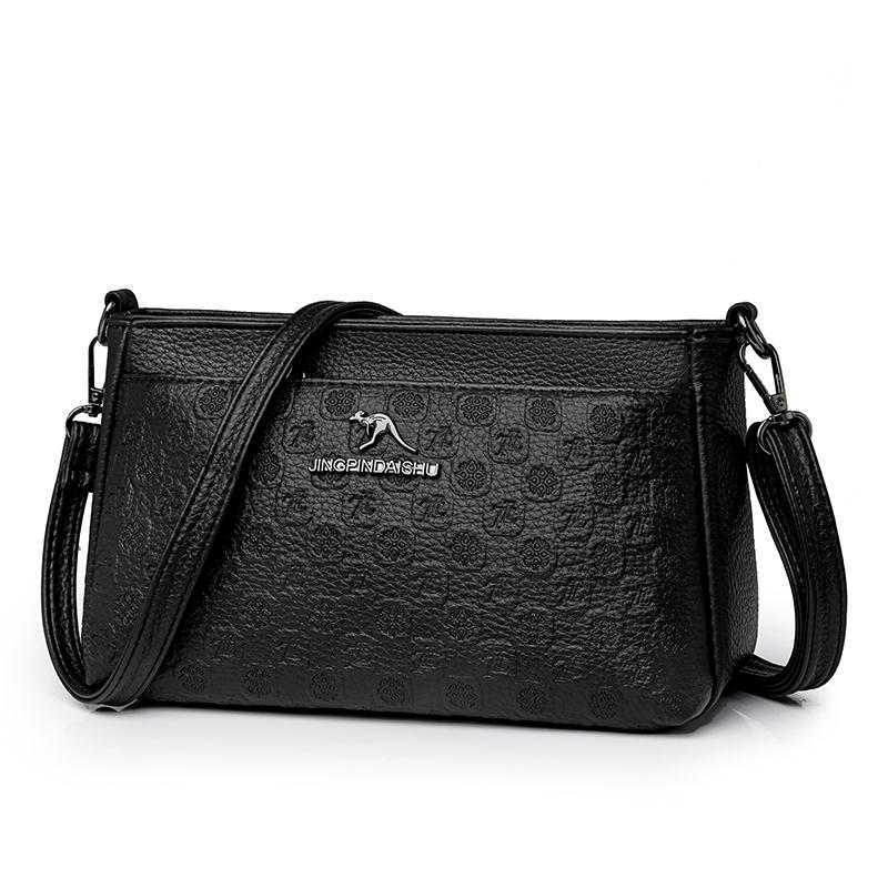 Kuluosidi Zachte leren dames crossbody tas effen kleur schoudertas middelgroot kleine tas moeder tas mobiele telefoon tas