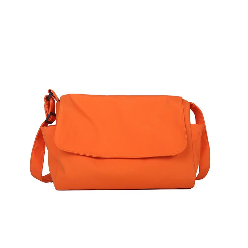Sports Trend Bag Oxford doek mode effen kleur schoudertas studenten canvas tas snoep kleur schoudertas kleine vierkante tas grote capaciteit tas oranje