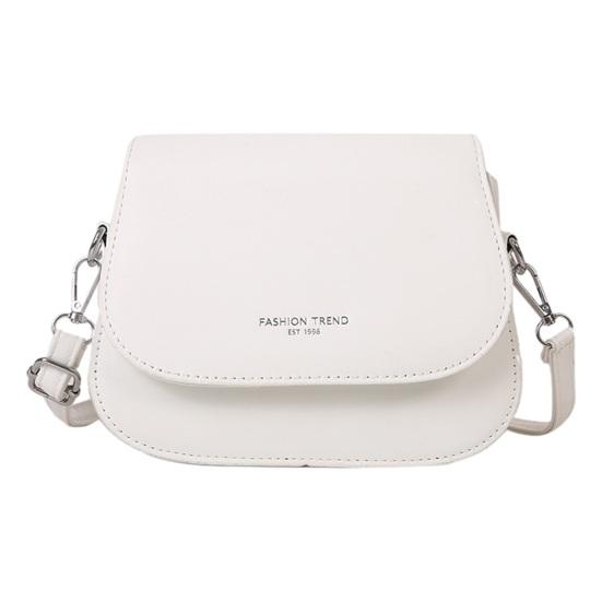Shoesmith Dames schoudertas Glad kunstleer Verstelbare schouderriem Grote capaciteit Effen kleur Letterpatroon Telefoon Cosmetische sleutels Opslag handtas wit