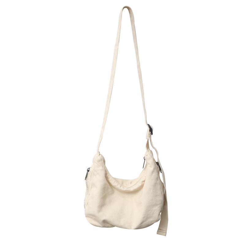 KULUOSIDI BAG Gewassen canvas tas Crossbodytas voor dames Effen kleur Casual schooltas