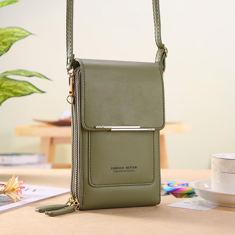 TBkids Effen kleur PU leren crossbody tassen voor vrouwen vrouwelijke schouder eenvoudige tas dame mini tasbare telefoon portemonnees en handtassen groen