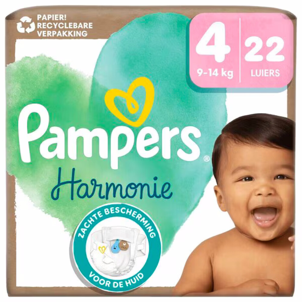 Pampers Harmonie Luiers Maat 4 (9-14kg) 4x22 = 88 stuks