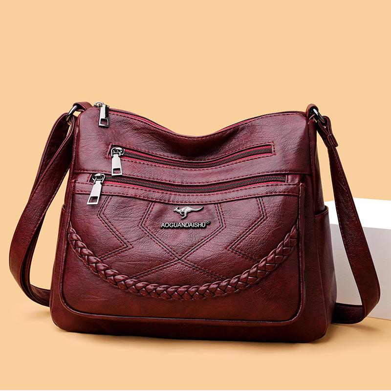 KaiTingu Vrouwen Nieuwe Moeders Tas Eenvoudige en Modieuze Schoudertas Zacht Leer Middelbare Leeftijd Vrouwen Grote Capaciteit Crossbody Tas Tide 27*11*23cm