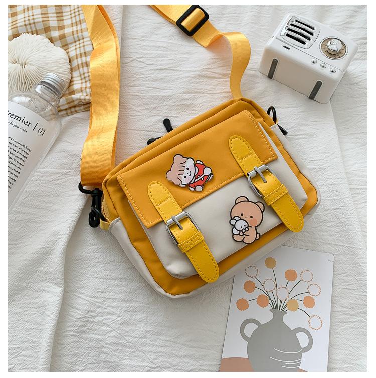 Venu Sceneri Crossbody schattige meisje student Koreaanse stijl schoudertas rits handtas geel