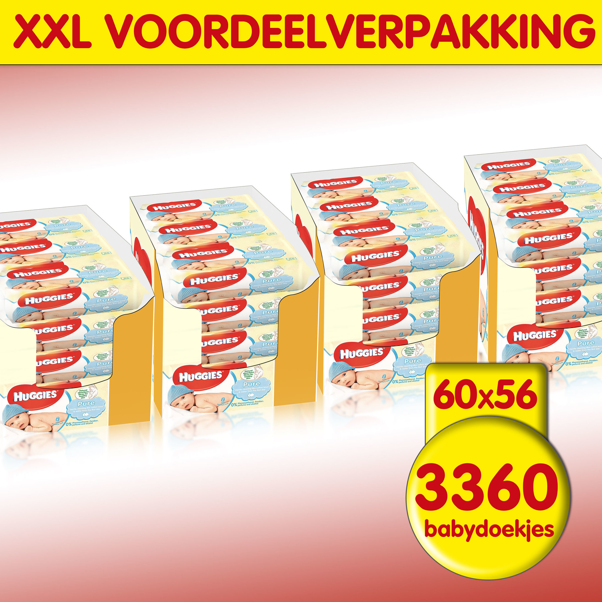 Huggies  Pure - Billendoekjes - 3360 babydoekjes - 60 x 56