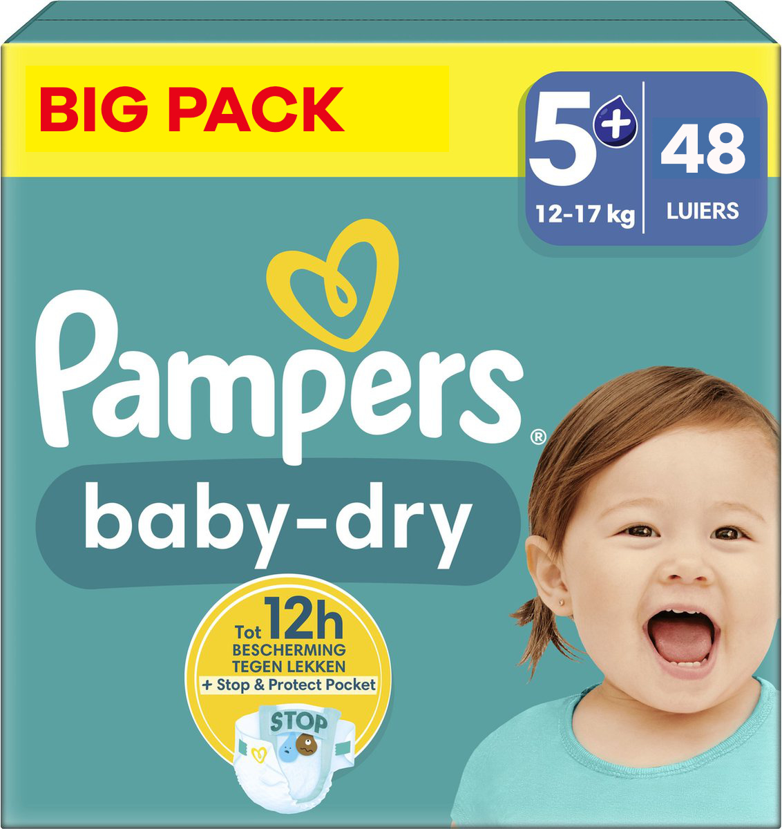 Pampers  Baby Dry - Maat 5+ - Big Pack - 48 stuks - 12/17 KG
