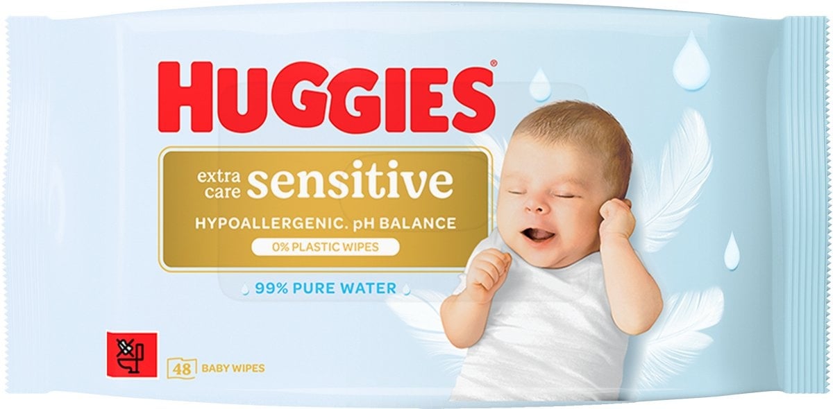 Huggies  Extra Care Sensitive - Billendoekjes - 48 babydoekjes - 1 x 48