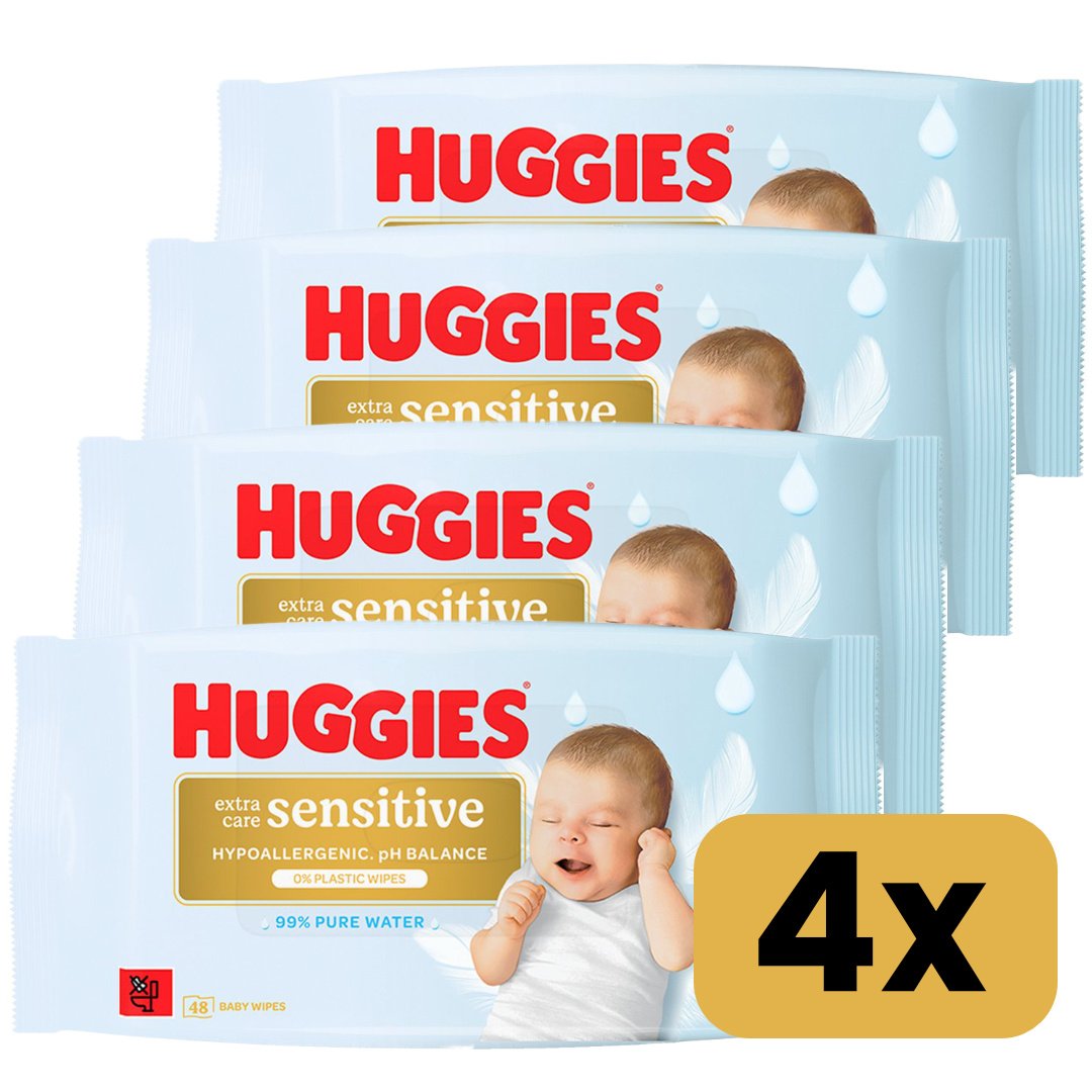 Huggies  Extra Care Sensitive - Billendoekjes - 192 babydoekjes - 4 x 48