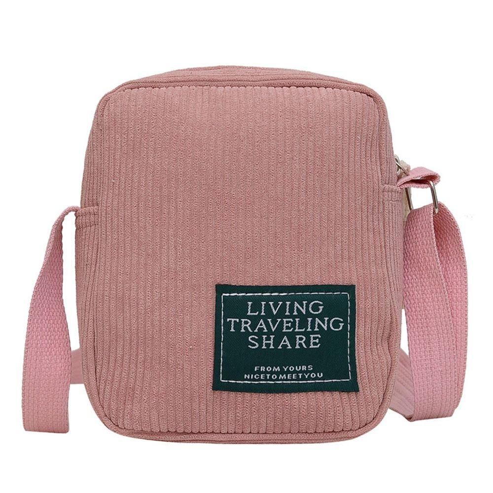 LinsooMee Corduroy Crossbody Bag Solid color Small Handbag Fashion Bucket Bag