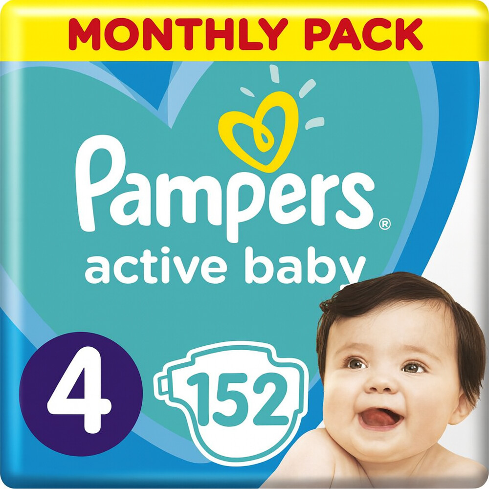 Pampers Active Baby Luiers Maat 4 (9-14 kg) 152 stuks