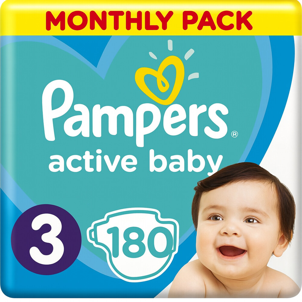 Pampers Active Baby Luiers Maat 3 (6-10 kg) 180 stuks