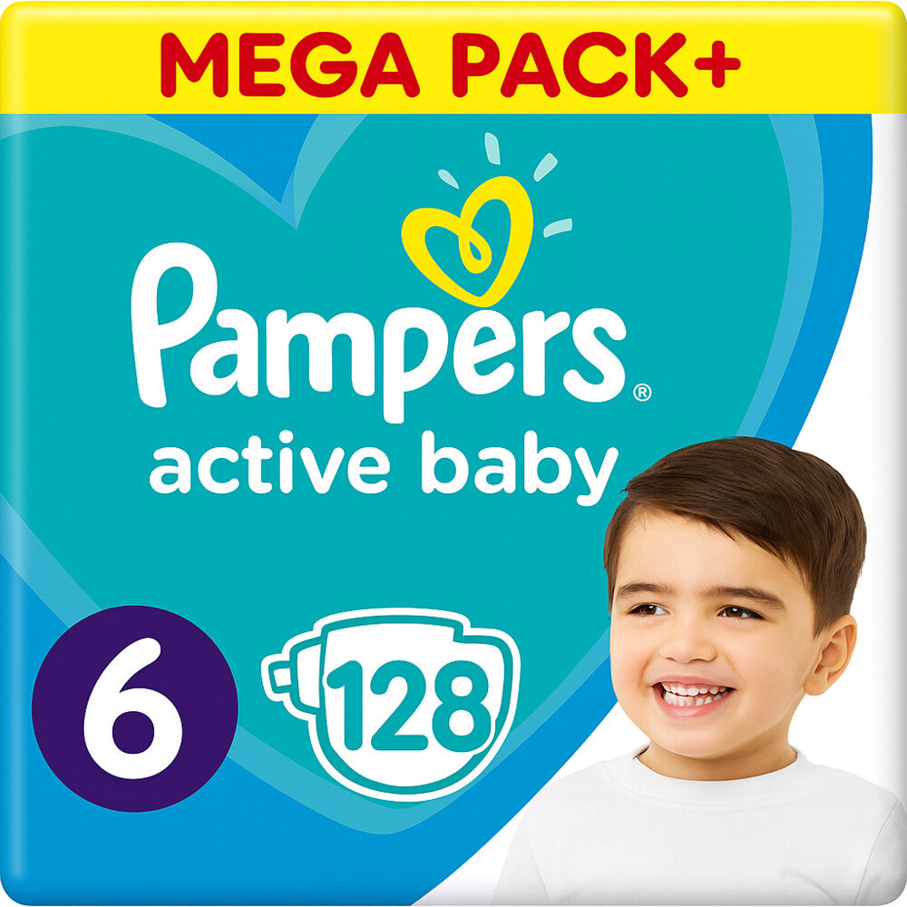 Pampers Active Baby Luiers Maat 6 (13-18 kg) 128 stuks