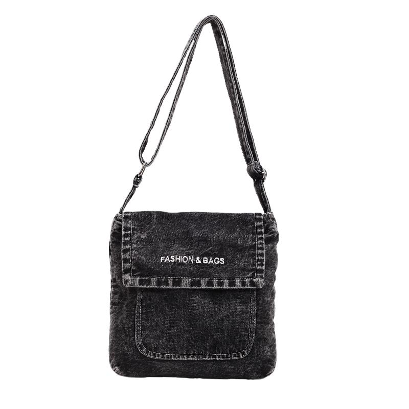 MEETFASHION Mode Kleine Denim Handtas Damestas Designer Dames Handtassen Clutch Portemonnees Jean Denim Tote Schouder Crossbody Vrouwen Messenger Bag zwart