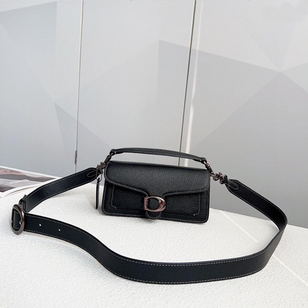 StrideBox 2023 Nieuwe Lychee Grain Rundleer Tabby 20 Dionysus Tas: Retro Europese & Amerikaanse Stijl One-Shoulder Messenger Flip Vierkante Tas voor Dames. 20x12x6 cm