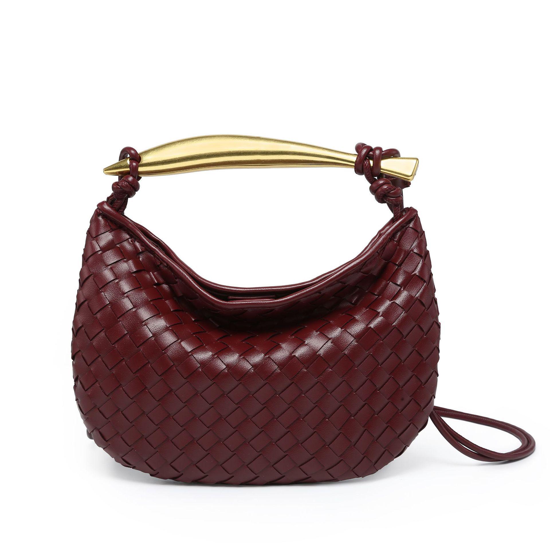 StrideBox Stylish Woven Sardine Dumpling Handbag - Hot-Selling Shoulder and Messenger Bag 28*2*18 cm