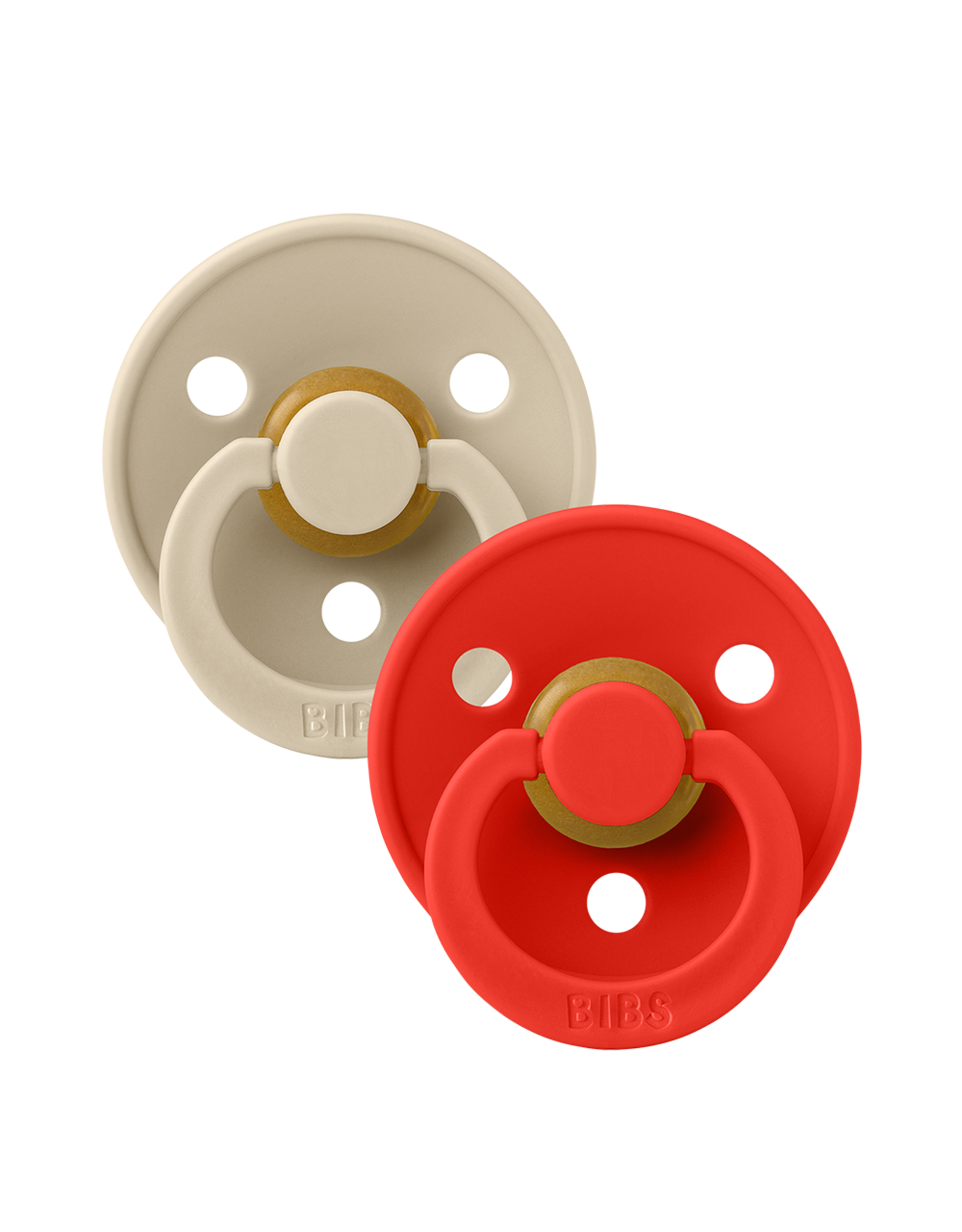 Bibs  Colour Fopspeen - Rond - Maat 1 - Vanilla/Candy Apple - 2 Stuks