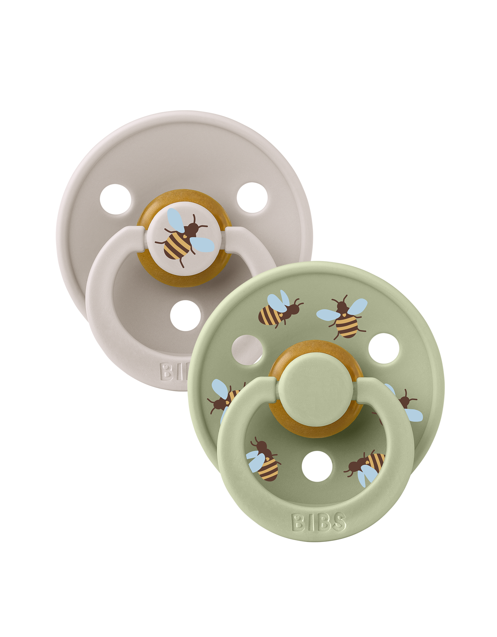 Bibs – Studio Collection - Fopspeen - Rond – Bumblebee/Mushroom – Maat 1 – 2 Stuks