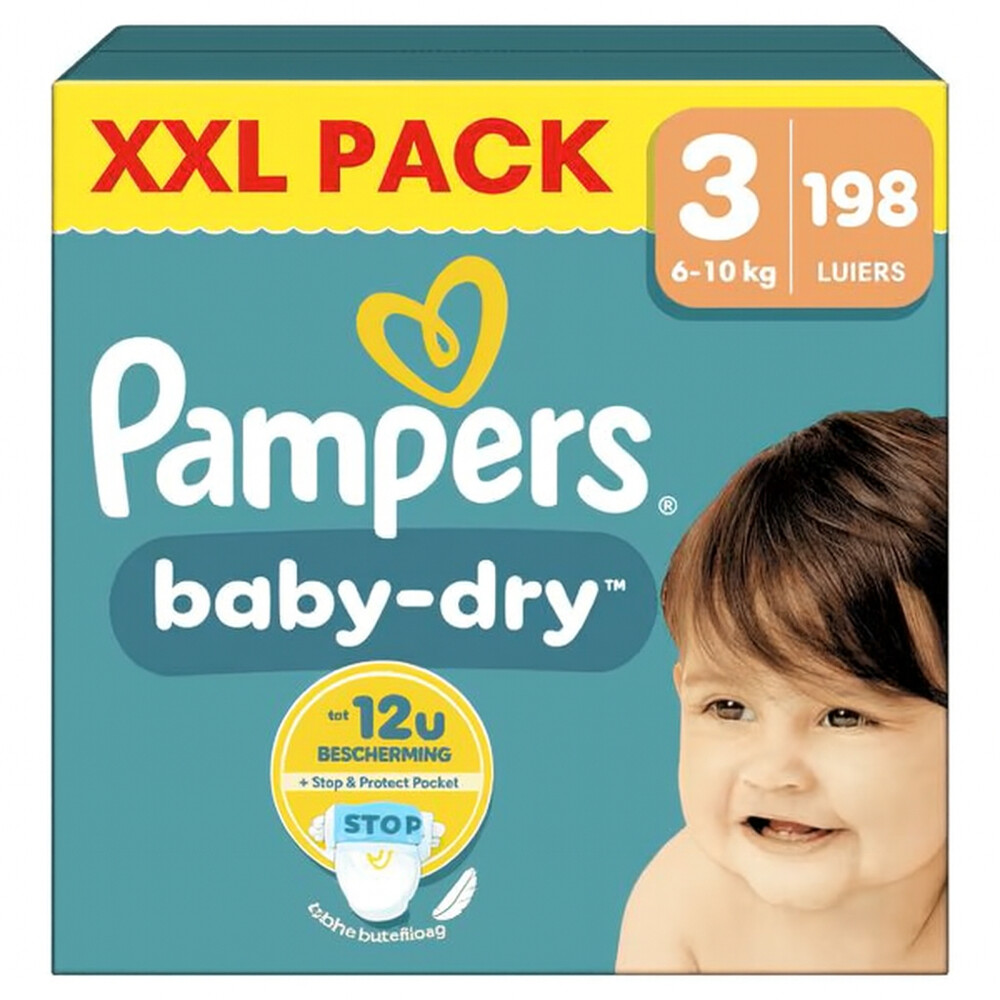 Pampers Luiers Baby Dry Maat 3 (6-10kg) 198 Stuks