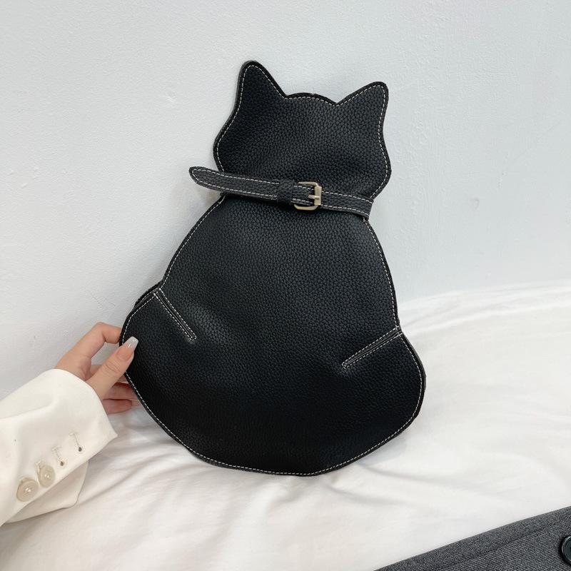 Umsif Katvormige Sling Handtassen Kunstleren Cross Borst Schoudertas Portemonnee voor Vrouwen Grote Capaciteit Schattige Crossbody Tas voor Vrouwen en Meisjes Rugzak zwart