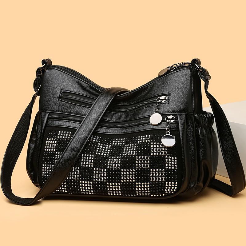 MEETFASHION Damestas PU zacht leer damesmode eenvoudige schoudertassen 2025 lente moedertassen crossbody tas portemonnee met verstelbare riem satchel