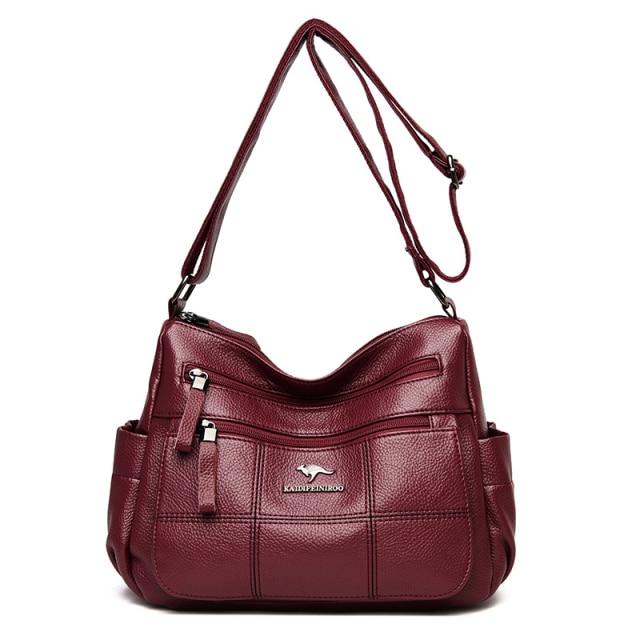 Idealife Echt merk lederen Sac luxe handtassen portemonnee damestassen designer schouder crossbody messenger bags vrouwelijke 2021 waterdichte tas bordeaux