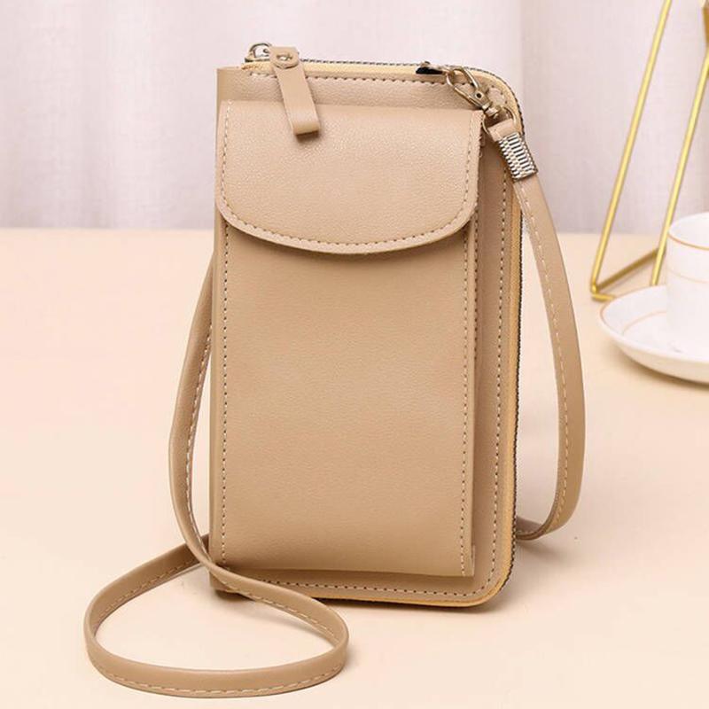 KaiTingu Mode Kleine Crossbody Tassen Dames Mini PU Lederen Schoudertas Messenger Bag Dames Clutch Telefoontasje Handtas 11x4x19.5cm kaki