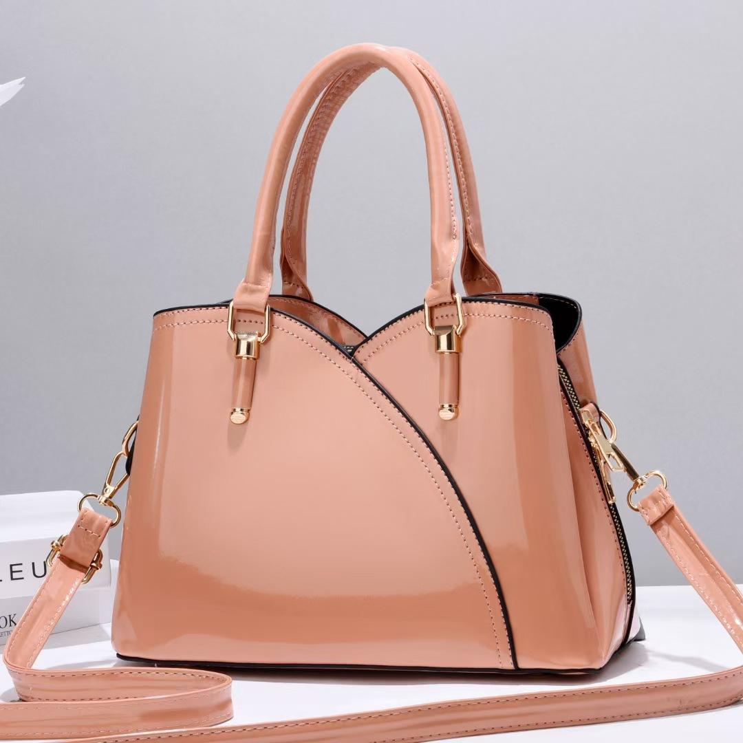 L.RIDING PULO Nieuwe damestas mode heldere leren textuur schoudertas dames crossbody handtas roze