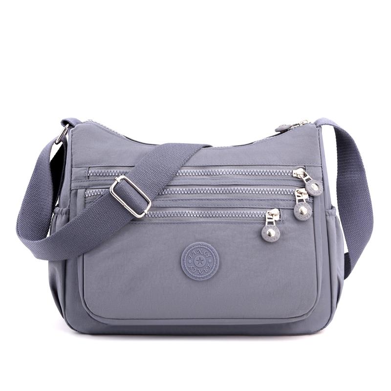 MOJOTO Vrouwen Schoudertas Handtas Nylon Waterdichte CrossBody Tas Dames Messenger Bag grijs