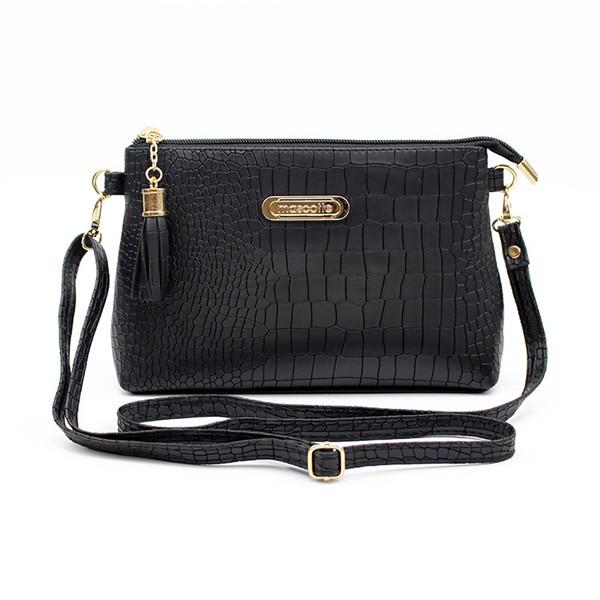 Fashion Wallet Mode Alligator Patroon Schouder Messenger Bags voor Dames PU Lederen Handtas Kleine Telefoon Portemonnee Crossbody Pack 22*14*4cm zwart