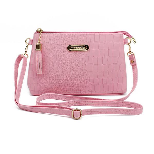 Fashion Wallet Mode Alligator Patroon Schouder Messenger Bags voor Dames PU Lederen Handtas Kleine Telefoon Portemonnee Crossbody Pack 22*14*4cm roze
