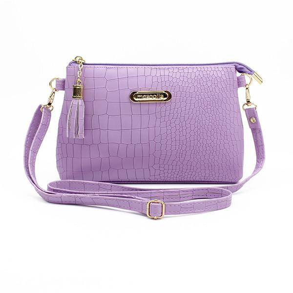 Fashion Wallet Mode Alligator Patroon Schouder Messenger Bags voor Dames PU Lederen Handtas Kleine Telefoon Portemonnee Crossbody Pack 22*14*4cm paars