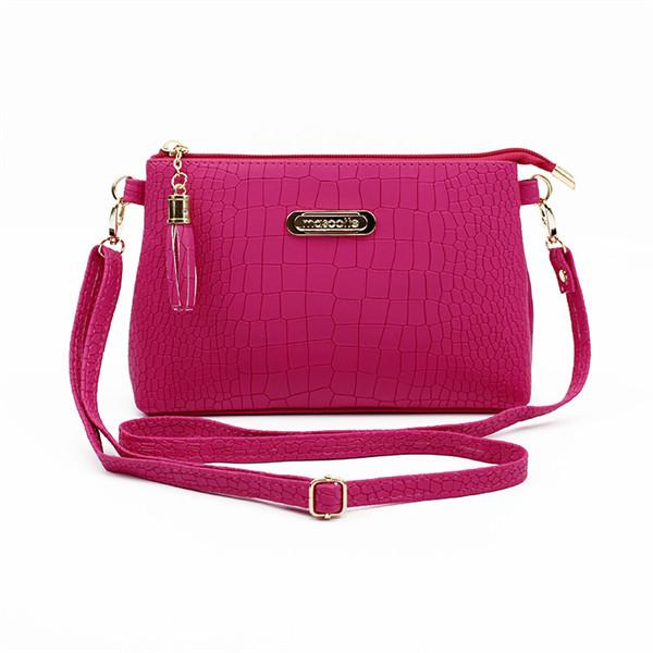 Fashion Wallet Mode Alligator Patroon Schouder Messenger Bags voor Dames PU Lederen Handtas Kleine Telefoon Portemonnee Crossbody Pack 22*14*4cm rozerode kleur