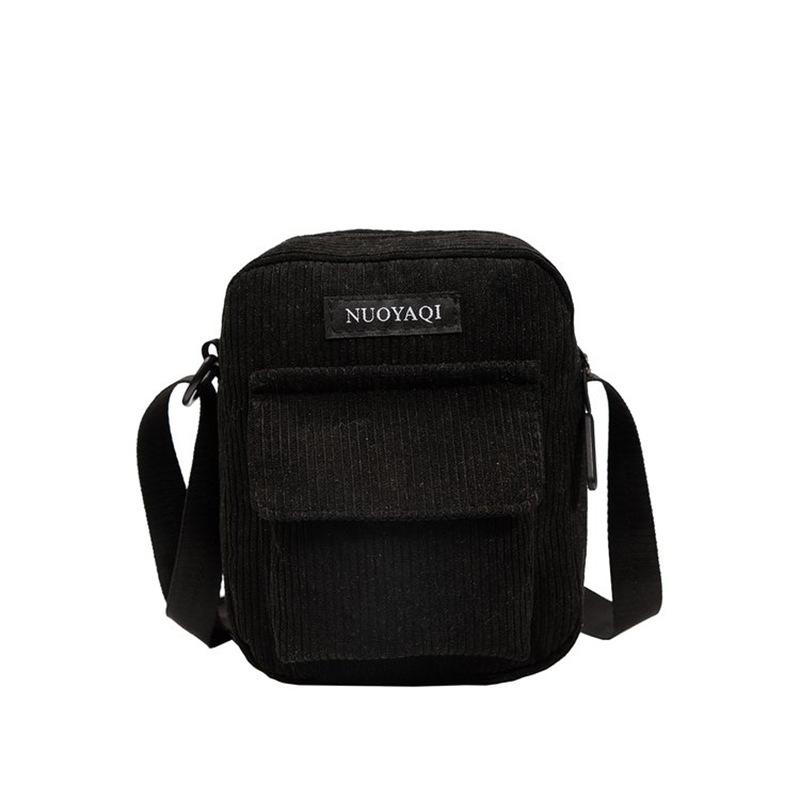 MEETFASHION Vrouwen Corduroy Schoudertassen Gestreepte Stoffen Handtassen Casual Zip Tote Canvas Crossbody Tas Leuke Boodschappentas voor Dames