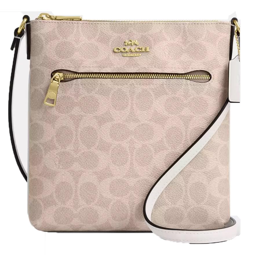 Coach Tas FCW325 CW325 Sand x Chalk Signature gecoat canvas leren Rowan-vijlentas [] (Schoudertas) Vrouwen [Outlet Product] [Merk] [Artikel]