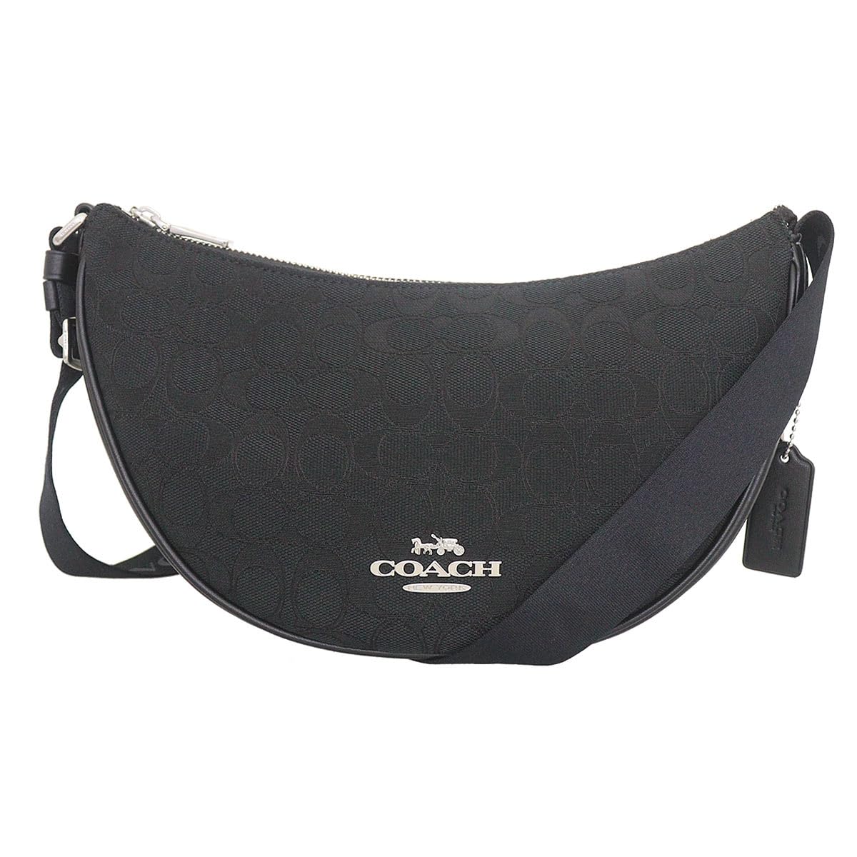 Coach Tas FCT822 CT822 Zwart x Zwart Signature Jacquard Pace Schoudertas Dames [] (Schoudertas) [Outletproduct] [Merk] [Artikel]