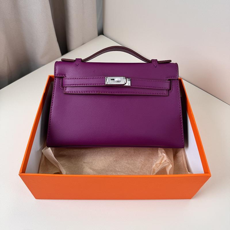 Sports Trend Bag Handgestikte ketting schoudertas Carey tas kalfsleer mini Carey tas echte leren damestas paars