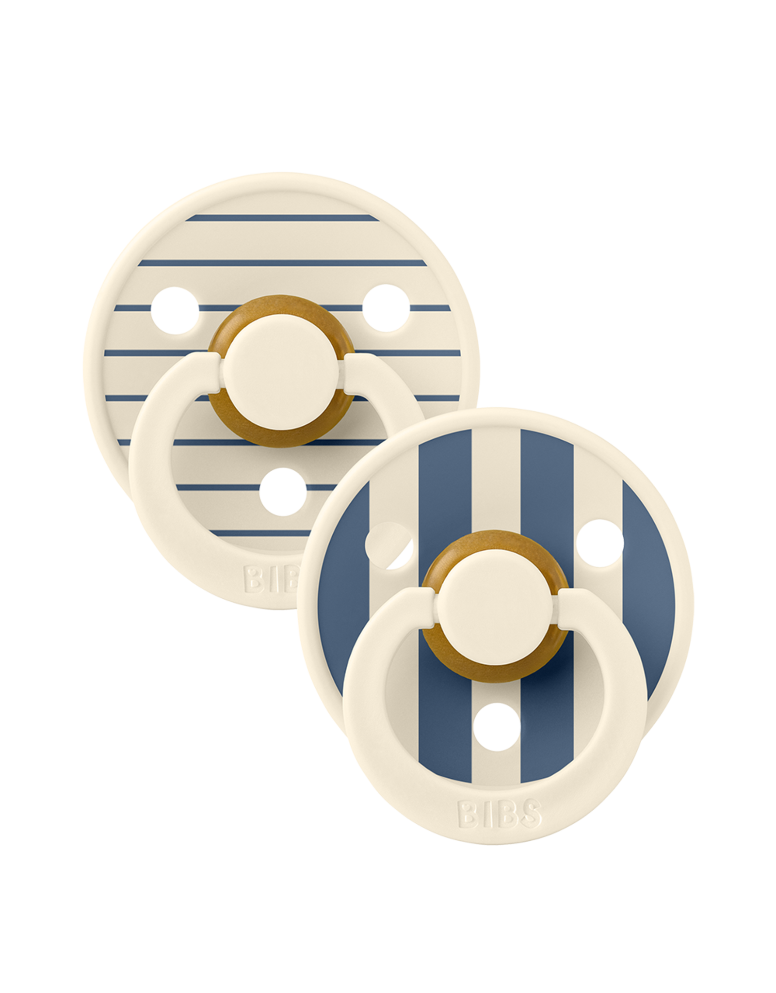 Bibs – Studio Collection - Fopspeen - Rond – Ivory/Steel – Maat 1 – 2 Stuks